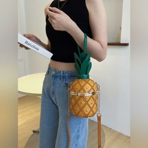 Gold Studded Tan Pineapple Handbag or Crossbody Purse